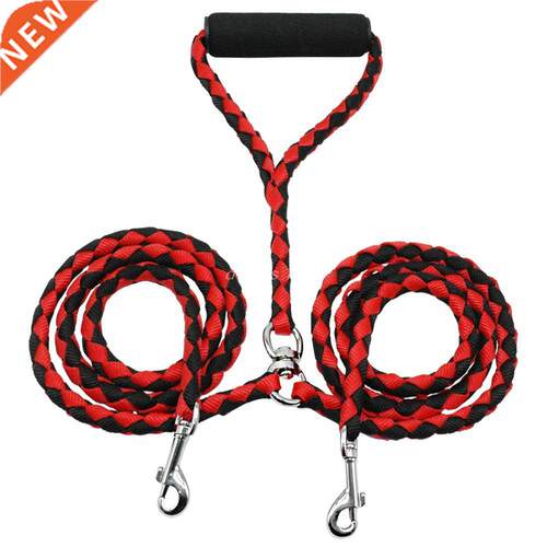 Dog rope one for two double-head braided PP round rope dog