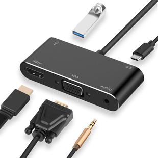 5 In 1 USB C To HDMI Adapter 4K Type-C To HDMI/VGA/Audio/USB