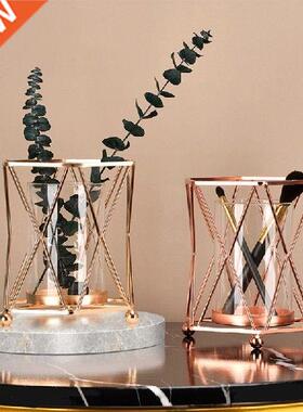 Wrought Iron Vase Large Mouth Geometric Column Flower Stand