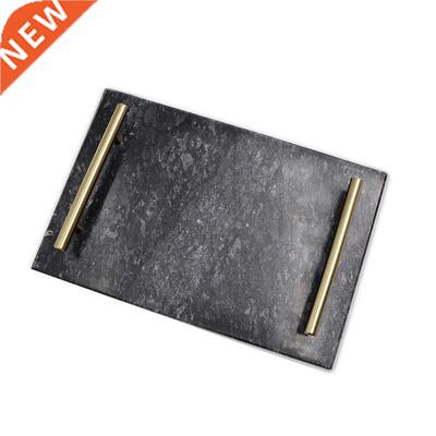 Natural Marble Trays Decorative Golden Handle Bathroom