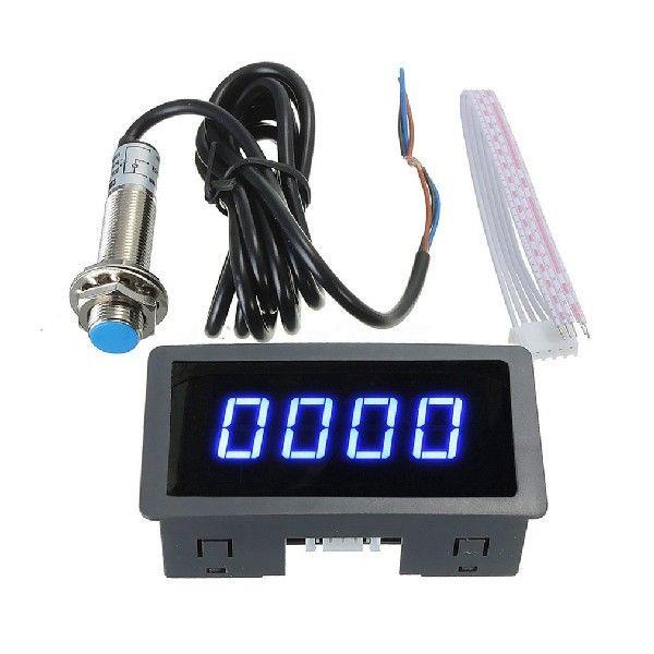 4 Digital LED Display Tachometer RPM Speed Meter High
