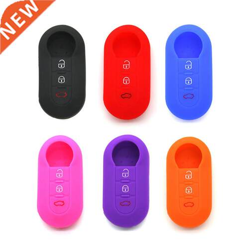 Silicone Car Key Cover Case 3 Buttons Remote Auto Folding F