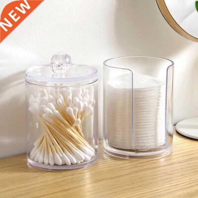 Acrylic Round Qtip Container Cosmetic Makeup Cotton Multifu