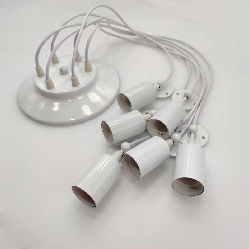 Vintage Chandelier White E27 Multi-Head Cable 1.5-2.5M For B