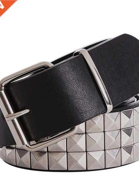 Shiny Pyramid Fashion Rivet Belt Men&Women's Studded Belt Pu