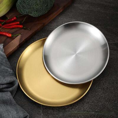 Korean stainless steel thickened disc Golden Cafe Tray Fruit