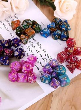 7pcs/set Dichromatic D4 D6 D8 D10 D12 D20 Polyhedral Dices N