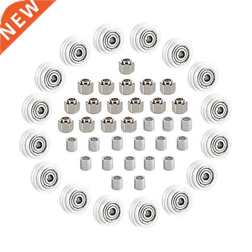 48 PCS 3D Printer POM Pulley Wheel Set with Pulley Bearing f
