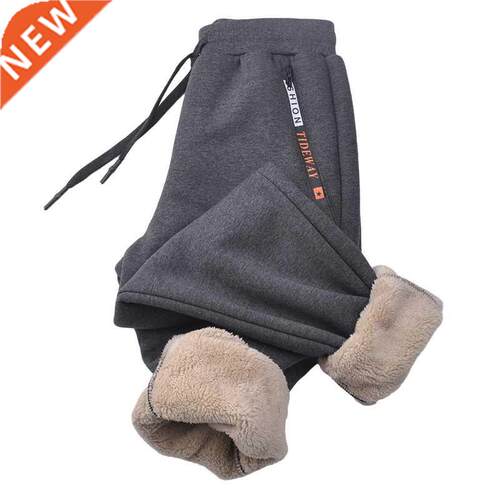 Winter Thick Warm Fleece Sweatpants Men Joggers Sportswear C