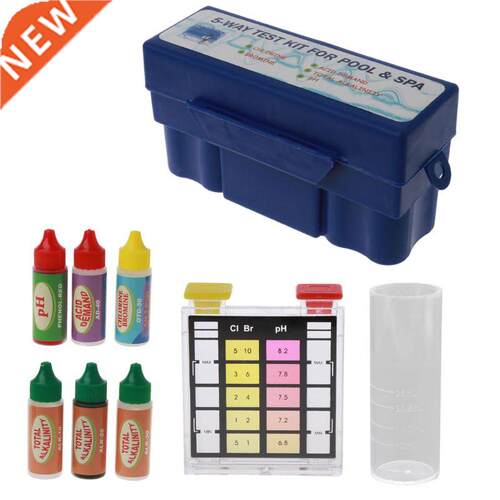 5-Way Test Kit Pool Swimming Pool for Chlorine Ph Bromine Al