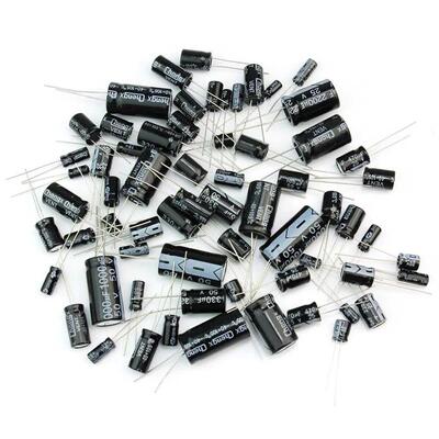 125Pcs Commonly Used Total Electrolytic Capacitor Assortment