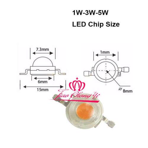 100pcs/lot 3.2V 1W Full Spectrum Led Plant Chip 400-840nm fo