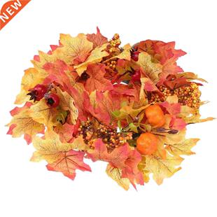 1Pc Garland Decorative Wreath Maple Pumpkin Ornament