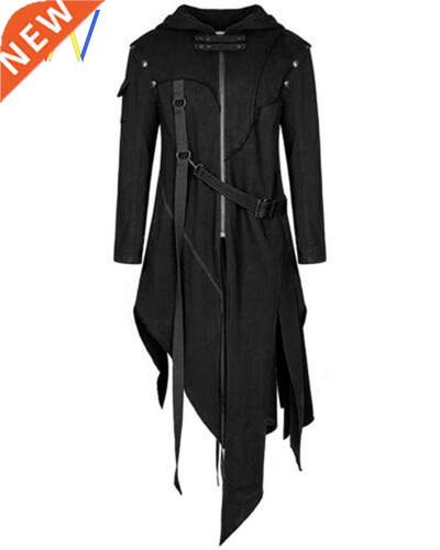 Men Long Jacket Gothic Coat Cosplay Costume Halloween winter