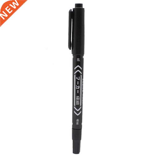 Black Ultra-fine Double-end Marker Pen Small-end Pen Water-b