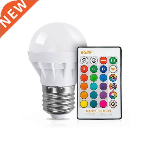 E27 3W RGB LED Light Bulb with Remote Control Multicolor