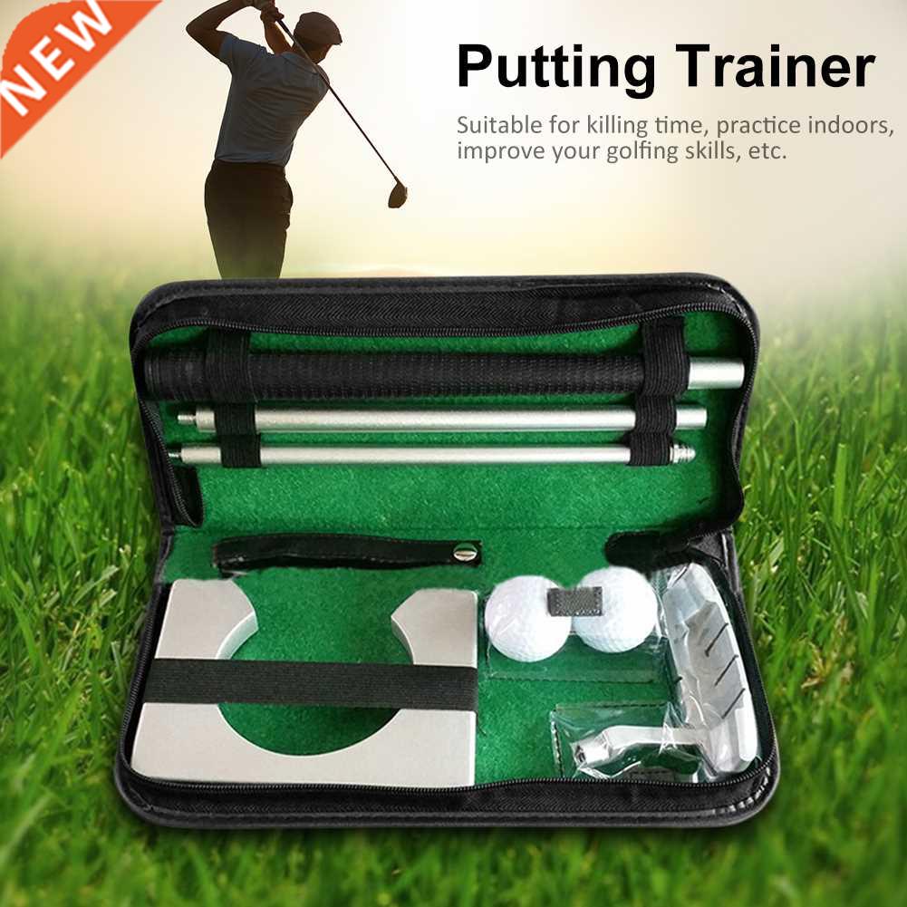 Portable Golf Ball Holder Putter Putting Trainer Set Indoor