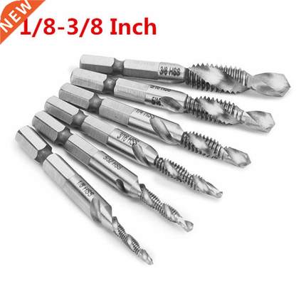 DANIU New 6pcs 1/8-3/8 Inch BSW Thread HSS Combination