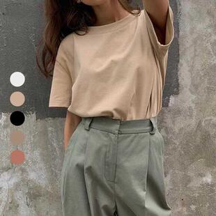 Harajuku Basic Cotton T Shirt Women Summer New Oversized Sol