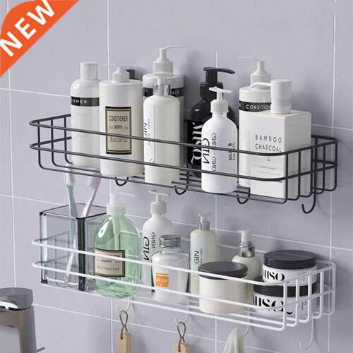 Wll Mounted Storge Rck Bthroom Shelf Punch-Free Shower