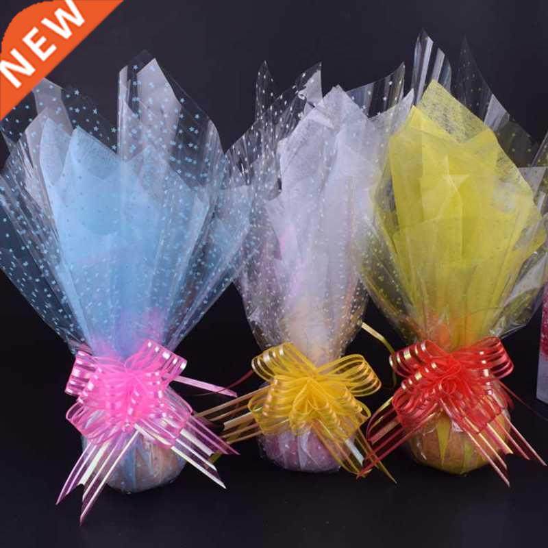 100pcs 55CM Bouquet Waterproof F Color Stars Glass Paper Tra