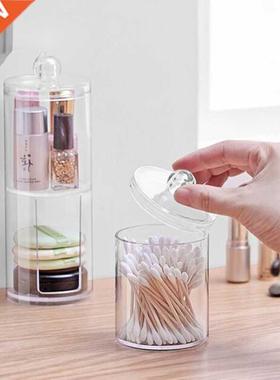 crylic Multifunctionl Round Qtip Continer Cosmetic Mkeup