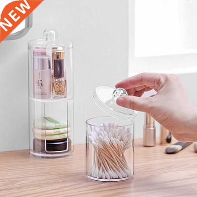 crylic Multifunctionl Round Qtip Continer Cosmetic Mkeup