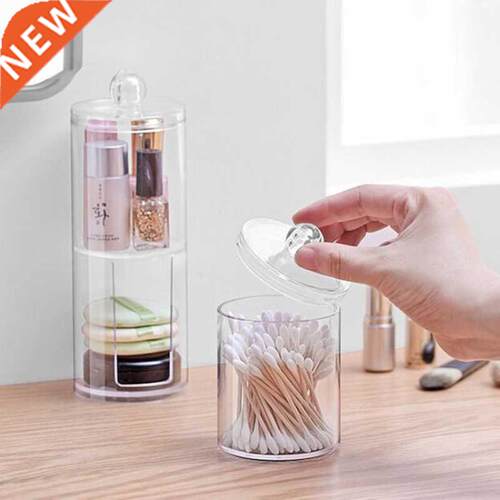crylic Multifunctionl Round Qtip Continer Cosmetic Mkeup