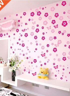 108pcs Flowers and 6pcs Butterfly Wall Stickers Living Room