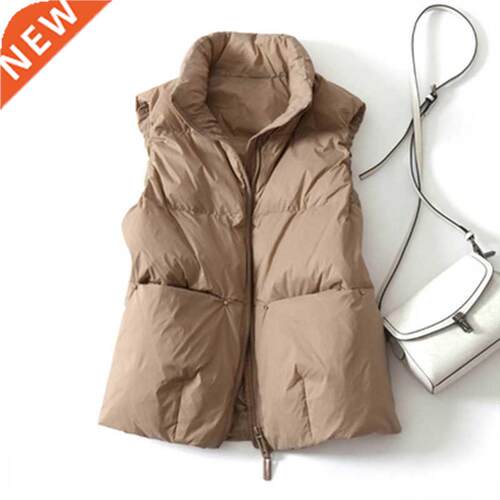 2021 Winter Women's Warm Solid Stand Collar Vest Waistco