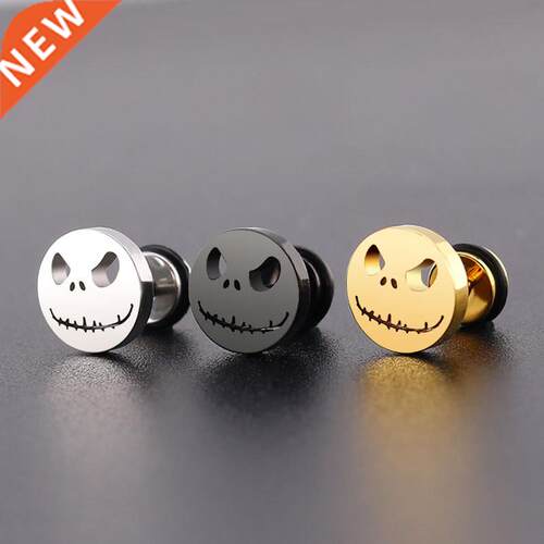 Hip Hop Stainless steel Stud Earrings pumpkin head shape For