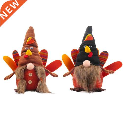 Lighting Turkey Gnome Thanksgiving Doll Ornament Harvest
