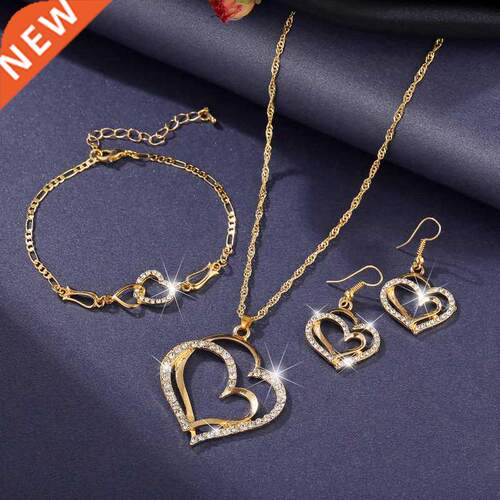 2021 Luxury Simple Big Small Hollow Double Heart-shaped Neck