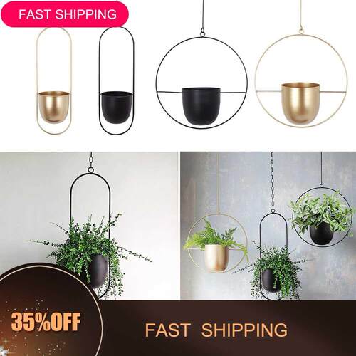 Iron Hanging Flower Pot Decorative Swinging Flower Basket