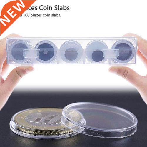 100pcs 0mm Coin Capsules Round Plastic Coin Holder Box
