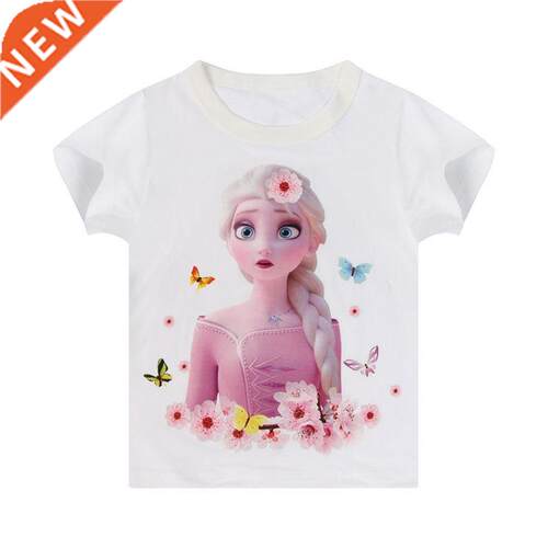 Summer Frozen Girls T-shirt and Pant Set Elsa Kids C