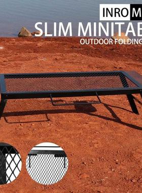 Pcnc ron Table Outdoor Campng BBQ Foldable Mn ron