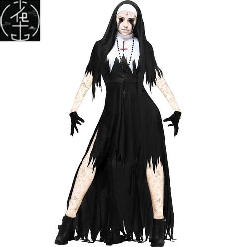 ladies Halloween nun costume cosplay play vampire demon cost