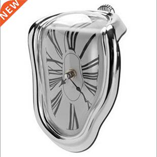 antique Style Decor Surreal Desktop Melting Clock Silent Han