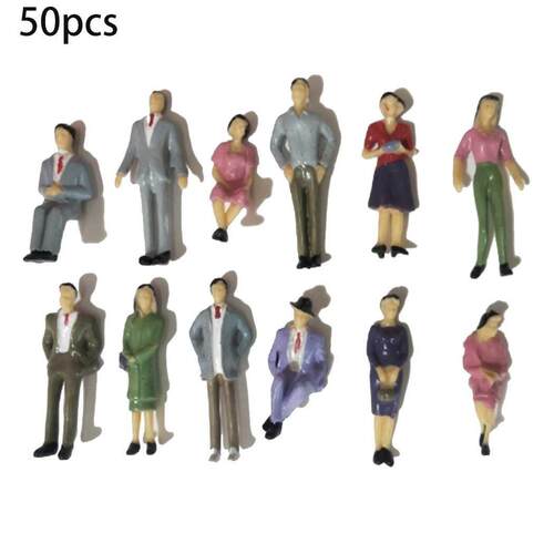 50Pcs Scale Plastic Models 1:32 People Sitting Standing Figu