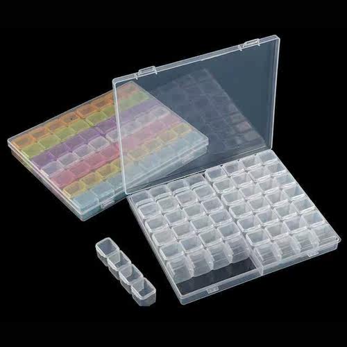 56 Grids Transparent Compartment Storage Box  Diamond