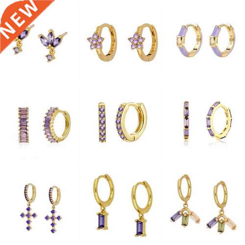 CANNER Diamond-stud Zircon Turquoise Earrings Hoops 925 Ster