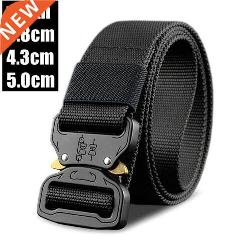Military Tactical Belt Nylon Army Belts Black Metal Buckle 1