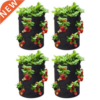Strawberry Planter, Strawberry Grow Bags 4 Pack 10 Gallon