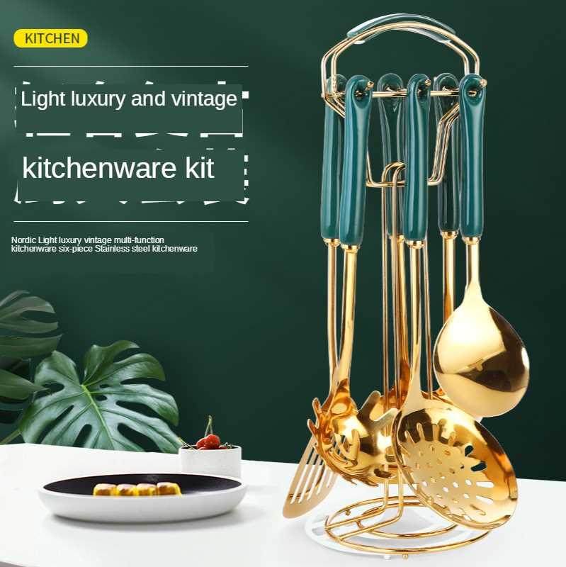 Nordic light luxury stainless steel cooking utensils set