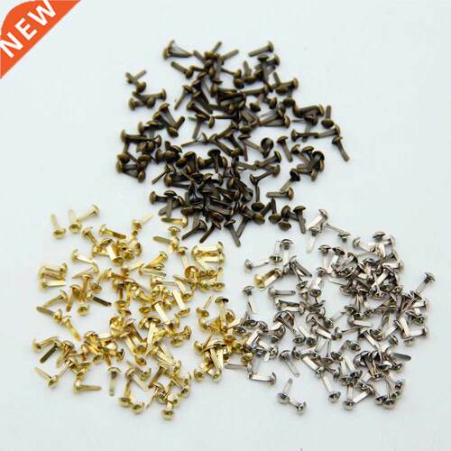100pcs 4.5mm Mixed  Colors Iron Round Metal Mini Brads For