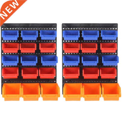 30Pcs Wall Mounted Storage Bins Set Garage Workshop Tools Ho