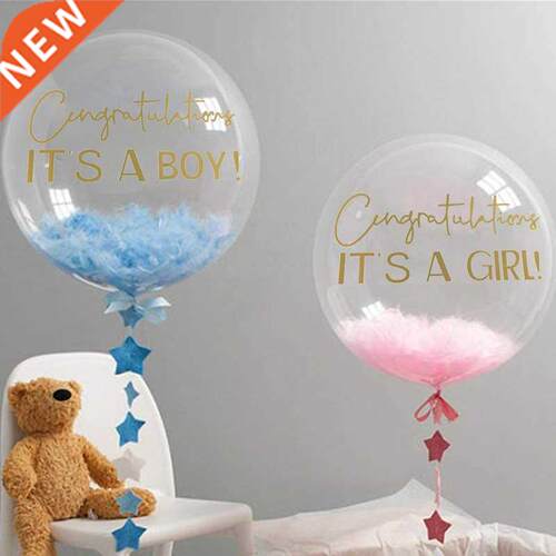Baby Shower Decoration It's a boy girl Sticker With Transpar
