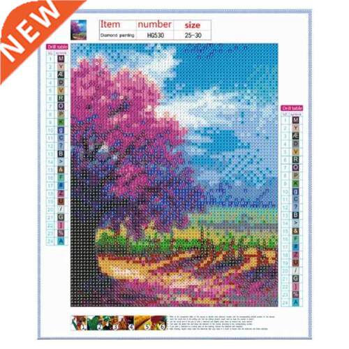 4 Pack Tree View 5D  Diamond Painting Kits Full Drill Rhi