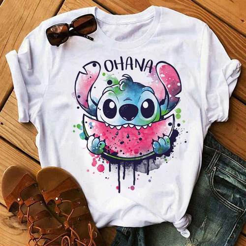 Kawaii Cartoon Stitch T Shirt Men/Women Ohana Lilo Stitch G